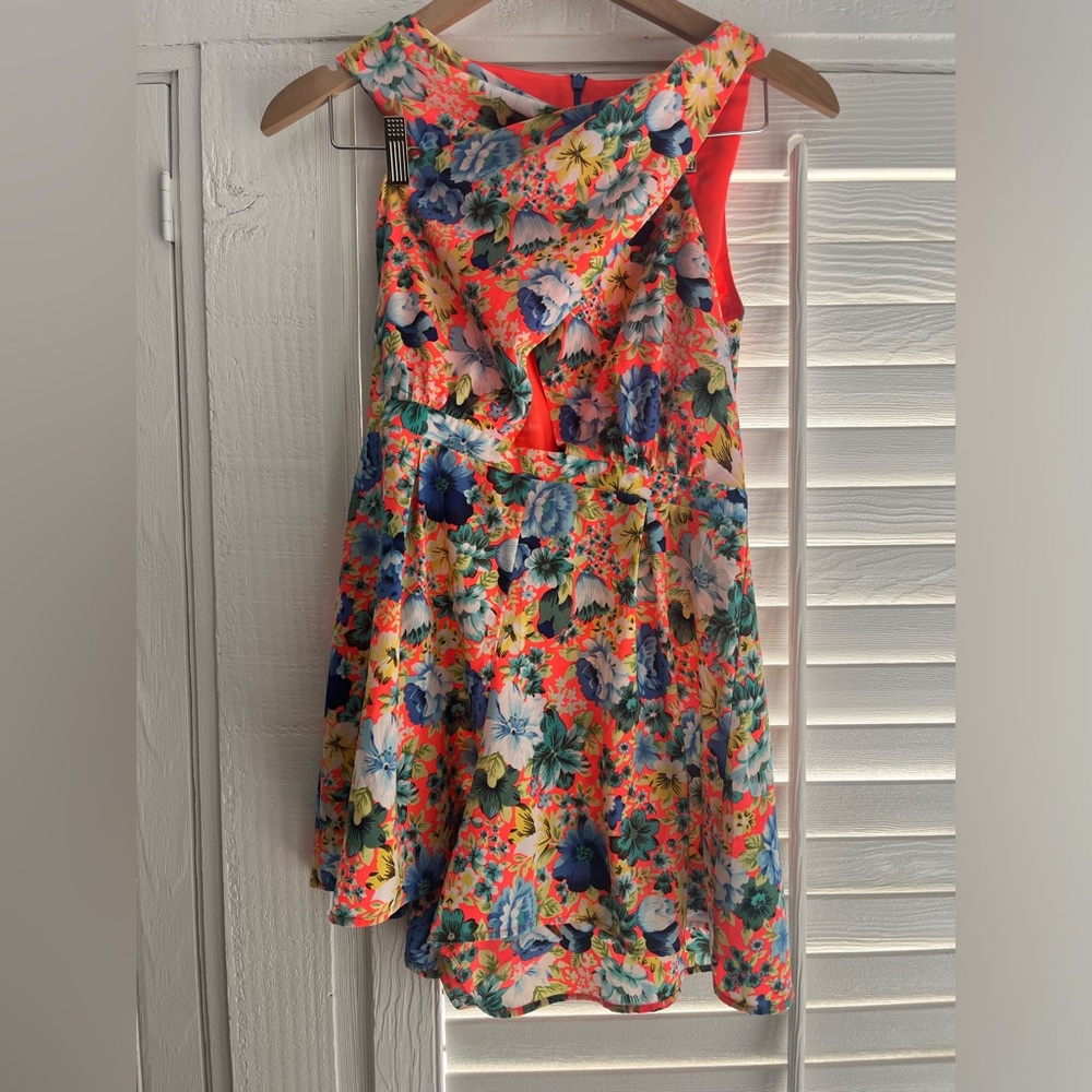 Topshop size Small romper floral hot pink